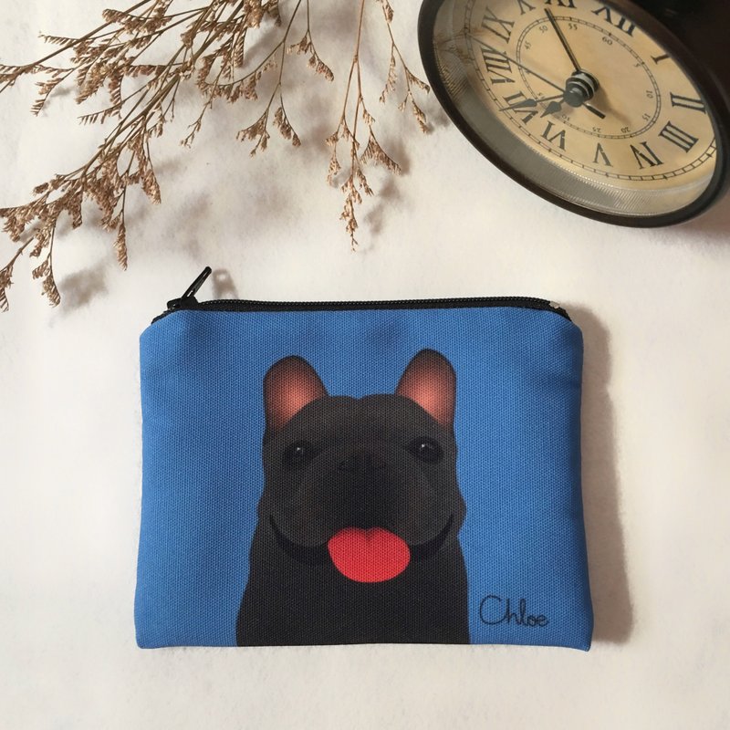 经典汪喵零钱包 - 黑法斗 - 零钱包 - 聚酯纤维 蓝色