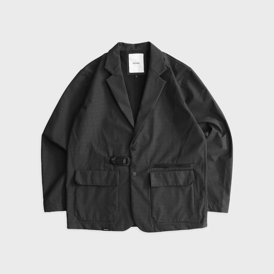DYCTEAM - Buckle Loose blazer (black) - 男装西装外套 - 其他材质 黑色