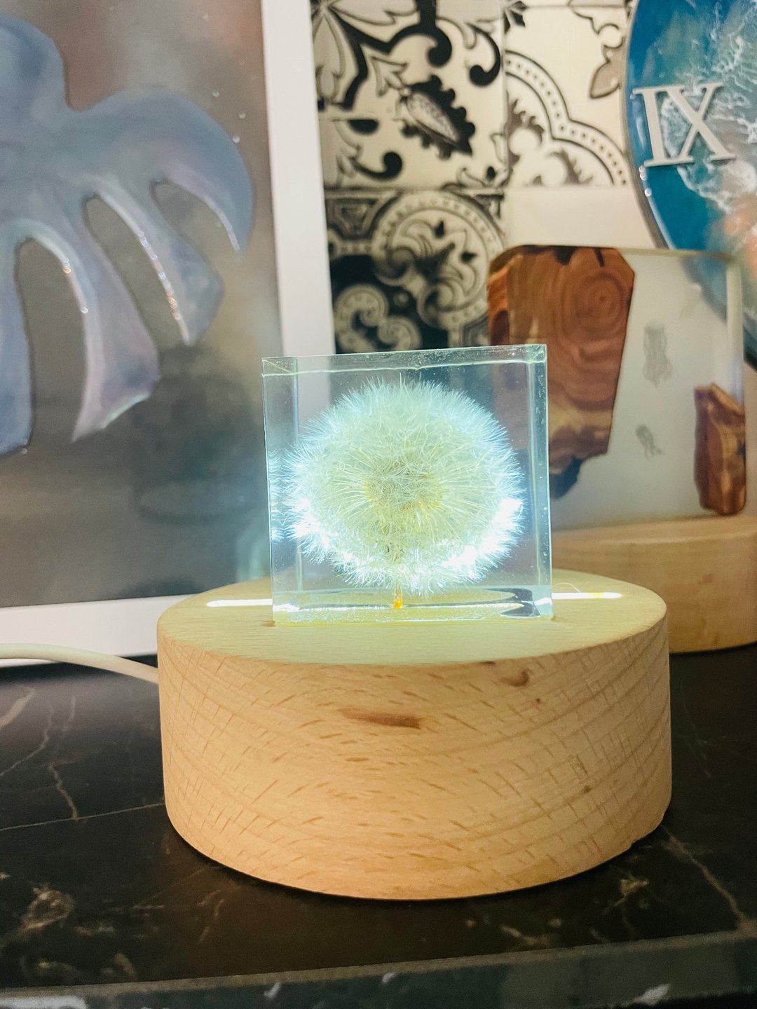 蒲公英冰块 LED 小桌灯 - 灯具/灯饰 - 木头 透明