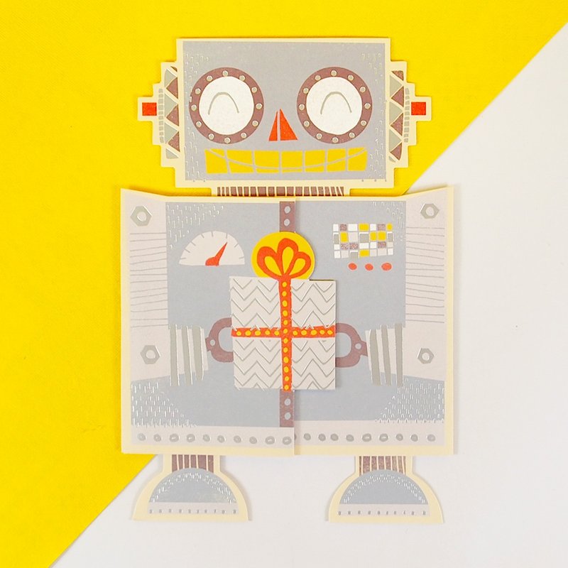 老师就像机器人一样赞【教师节卡片】 - 卡片/明信片 - 纸 灰色