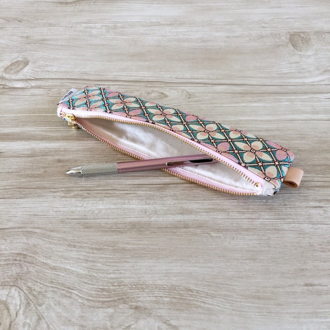 Pastel color porch pen case made of Italian fabric - 手提包/手提袋 - 棉 粉红色