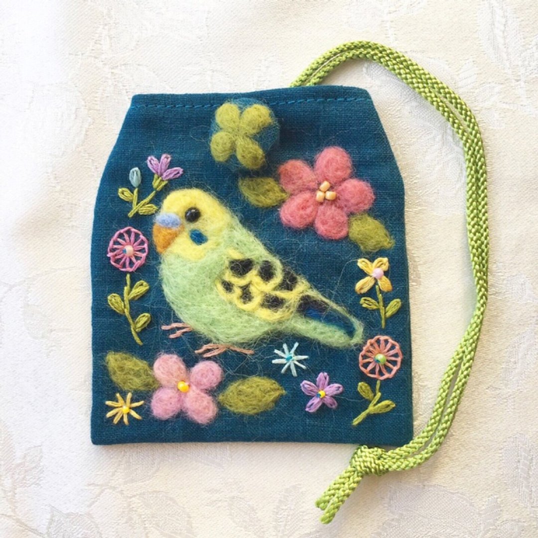 amulet bag of budgerigar - 其他 - 棉．麻 蓝色