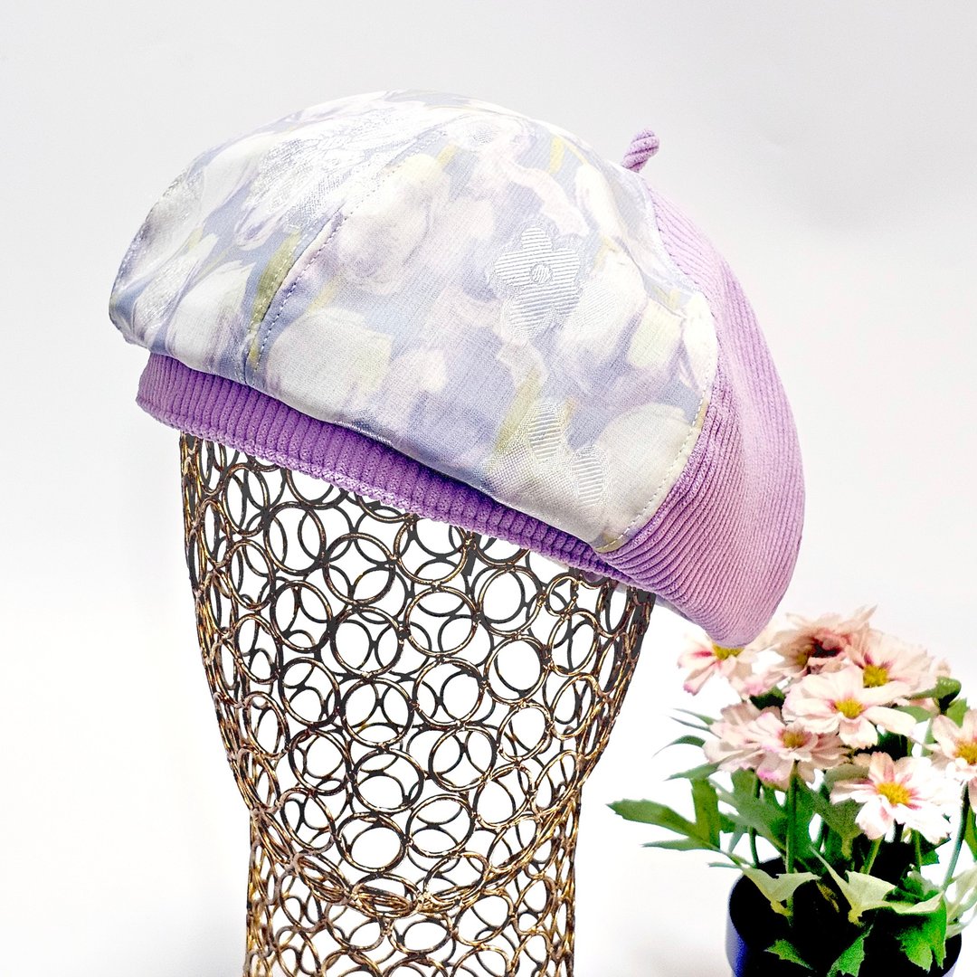 【HiGh MaLi】透纱渐层美妙花语系-烂漫紫贝蕾帽/画家帽#礼物 - 帽子 - 其他材质 紫色