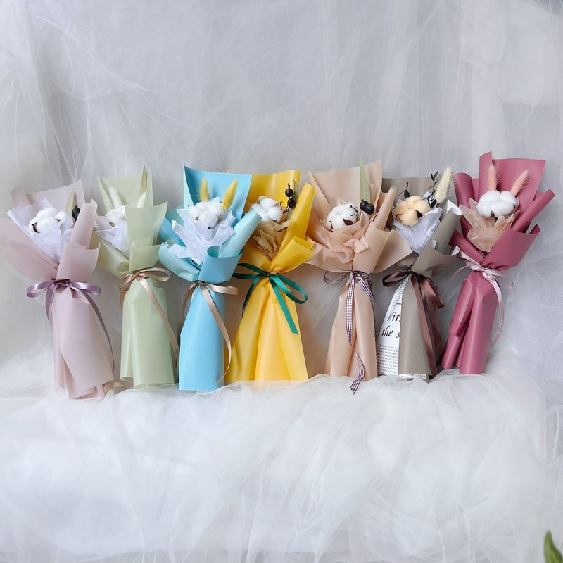 棉花花束 热销小资款 三色选择 母亲节花束 母亲节 送礼 七色棉花 - 干燥花/捧花 - 植物．花 多色