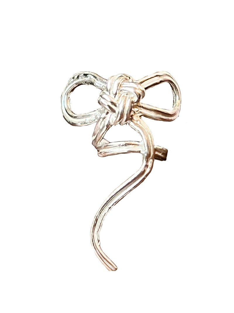 红色缘分之线耳骨夹 - 耳环/耳夹 - 银 银色