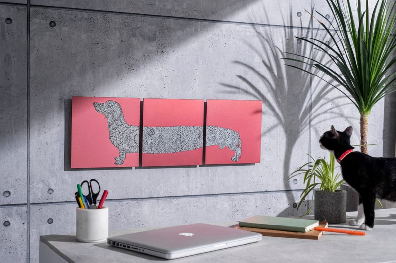 腊肠狗狗-铝合金装饰板-特仕版 Decor Board AL6061-三件一组 - 海报/装饰画/版画 - 铝合金 