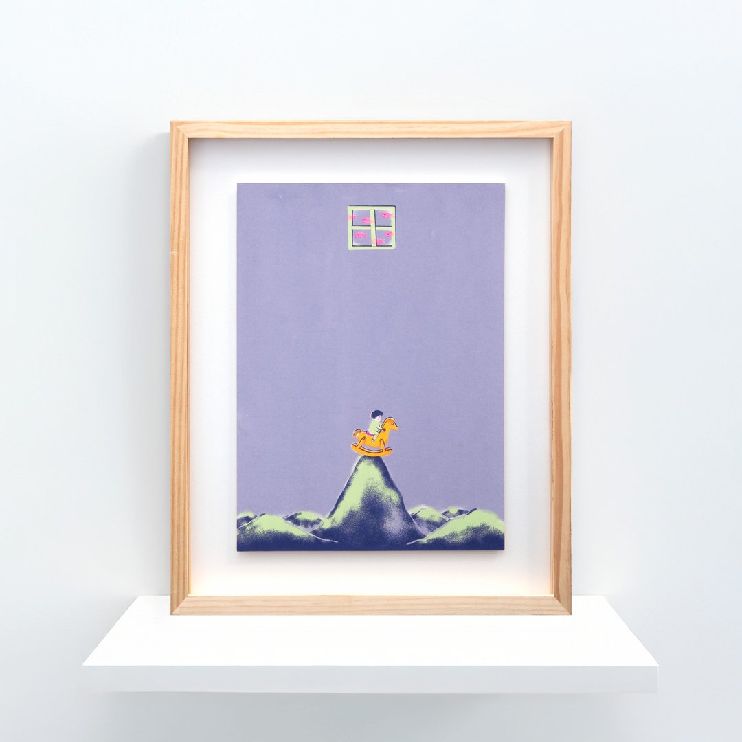 【手工版画_自游系列】平衡 - 海报/装饰画/版画 - 其他材质 紫色