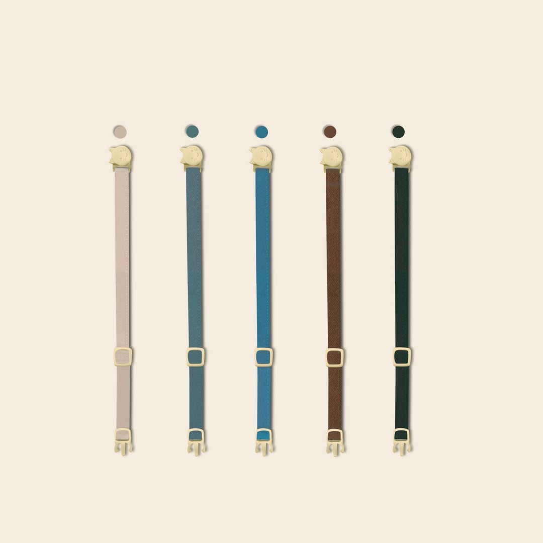 简约手工定制猫项圈 | Basic Mellow Collection - 项圈/牵绳 - 聚酯纤维 多色