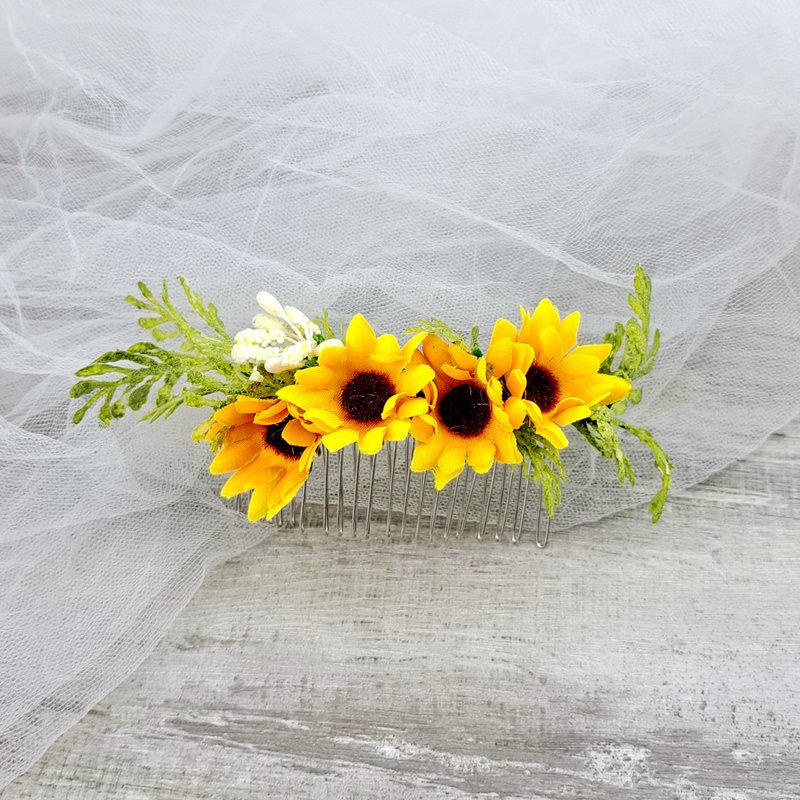 向曰葵发梳 新娘头花 宴会头饰 发饰 【欧陆浪漫格调】WH005 - 发饰 - 丝．绢 橘色