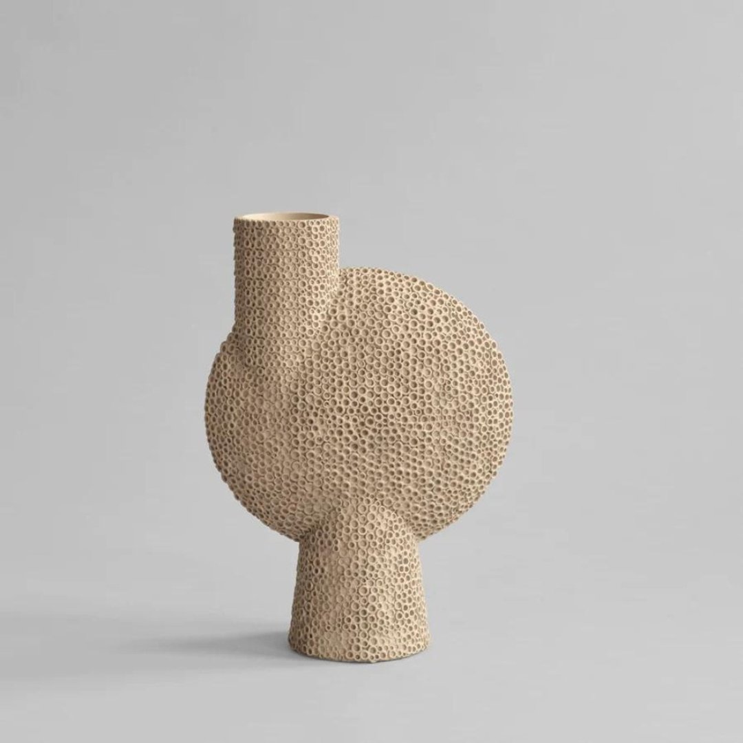 Sphere Vase Bubl Shisen Big - 陶 花器 大型 - 花瓶/陶器 - 陶 白色