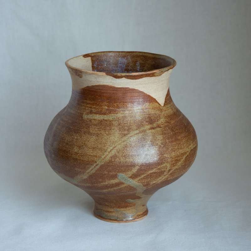 花器 陶器 灰釉壶 - 花瓶/陶器 - 陶 