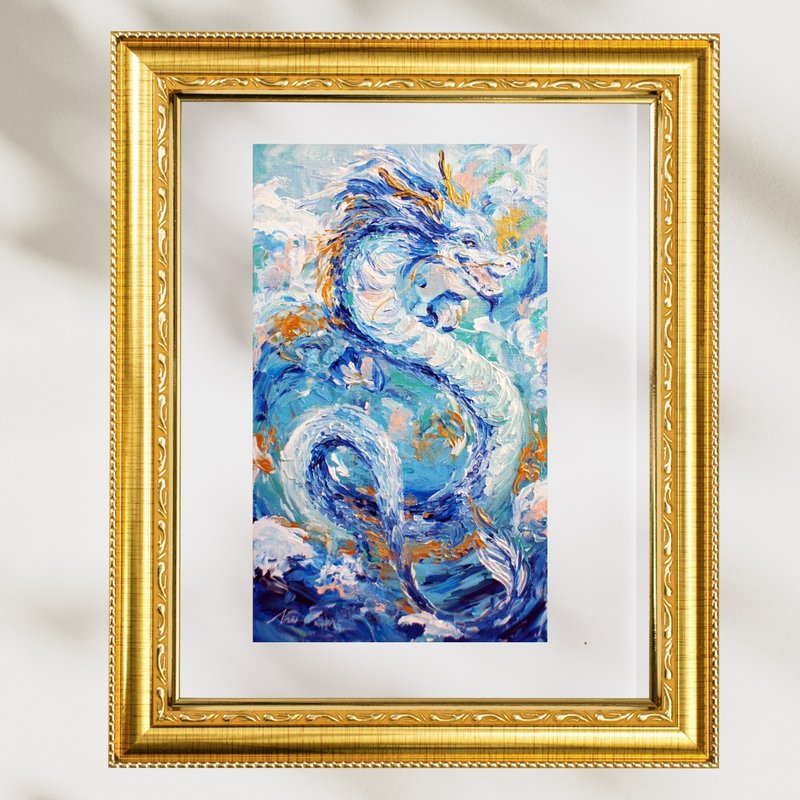 【海报】龙 / 蓝色 / 龙 / 来自日本 / 日本制造 - 海报/装饰画/版画 - 纸 蓝色