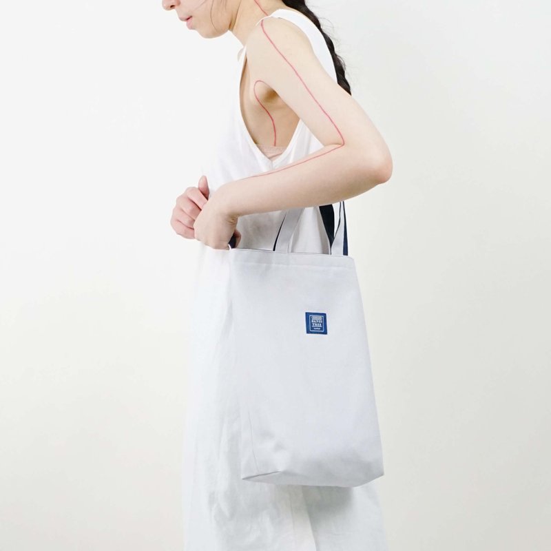 双色帆布三用袋_浅灰+深蓝 - 侧背包/斜挎包 - 其他材质 灰色