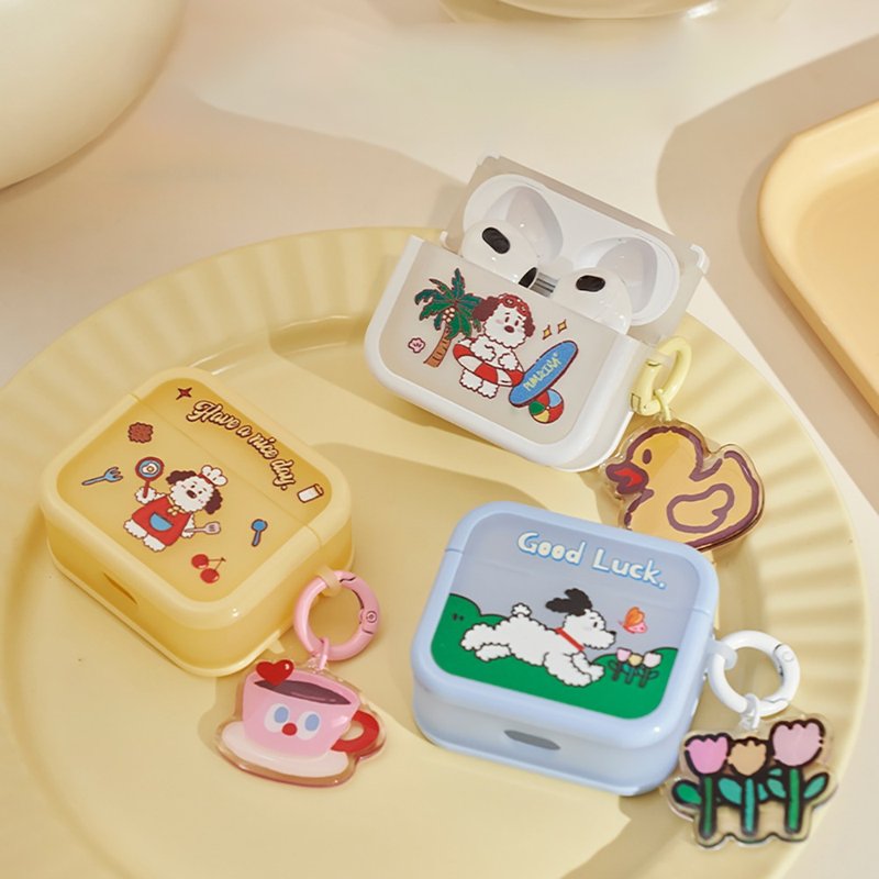 欢乐小狗4系列方块耳机壳苹果AirPods 1/2/3/4/pro/Pro2代耳机壳 - 耳机收纳 - 其他材质 