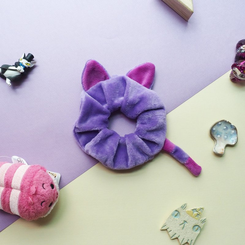 造型发圈/甜甜圈/大肠圈 │爱丽丝梦游仙境 │柴郡猫款 - 发饰 - 棉．麻 紫色