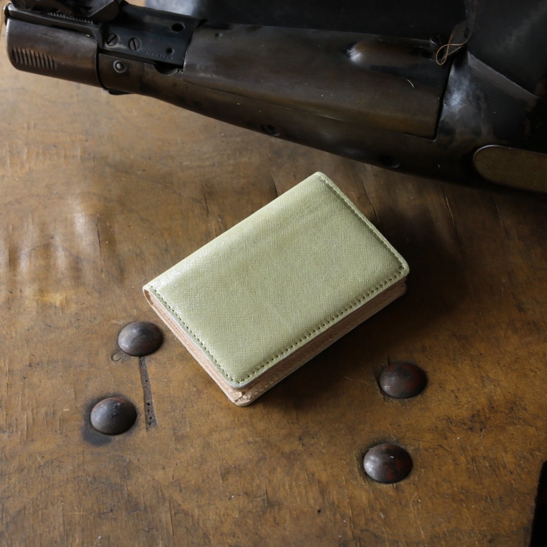 Made in Japan Cowhide name Single canned name Particle size Kinzawa golden made in JAPAN handmade leather card case - 其他 - 真皮 金色
