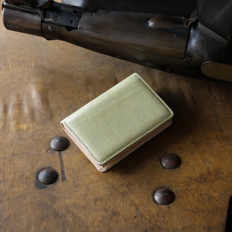 Made in Japan Cowhide name Single canned name Particle size Kinzawa golden made in JAPAN handmade leather card case - 其他 - 真皮 金色