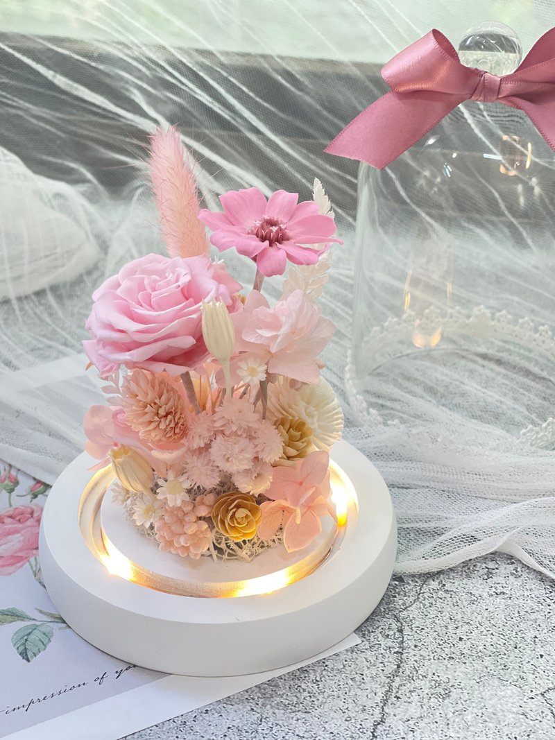 Rosemary 秘密花园玻璃罩 永生花/情人节/生日/毕业礼物 - 干燥花/捧花 - 植物．花 粉红色