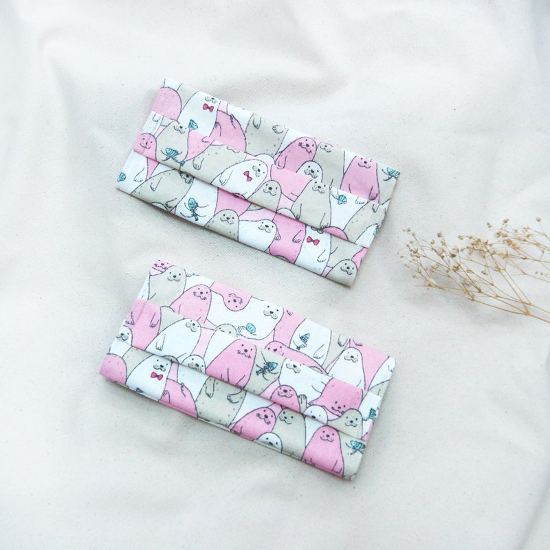 限定色台湾制棉布口罩套-小海豹 - 口罩 - 棉．麻 粉红色