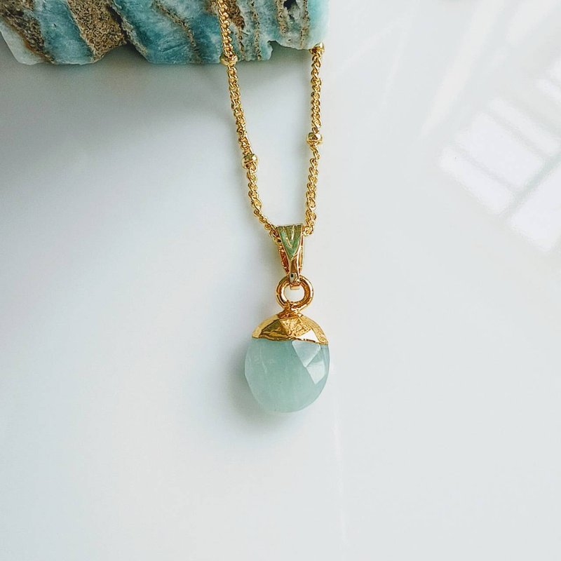 C.Lady晶女子。轻珠宝项链系列－海蓝宝水晶项链 - 项链 - 水晶 蓝色