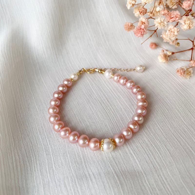 浪漫粉紫天然珍珠气质手链 - 手链/手环 - 珍珠 