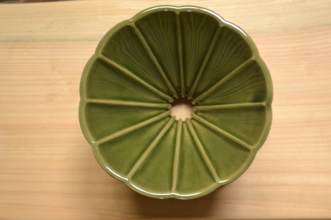 夏树绿菊型长肋滤杯01款(无把手) - 咖啡壶/周边 - 陶 绿色