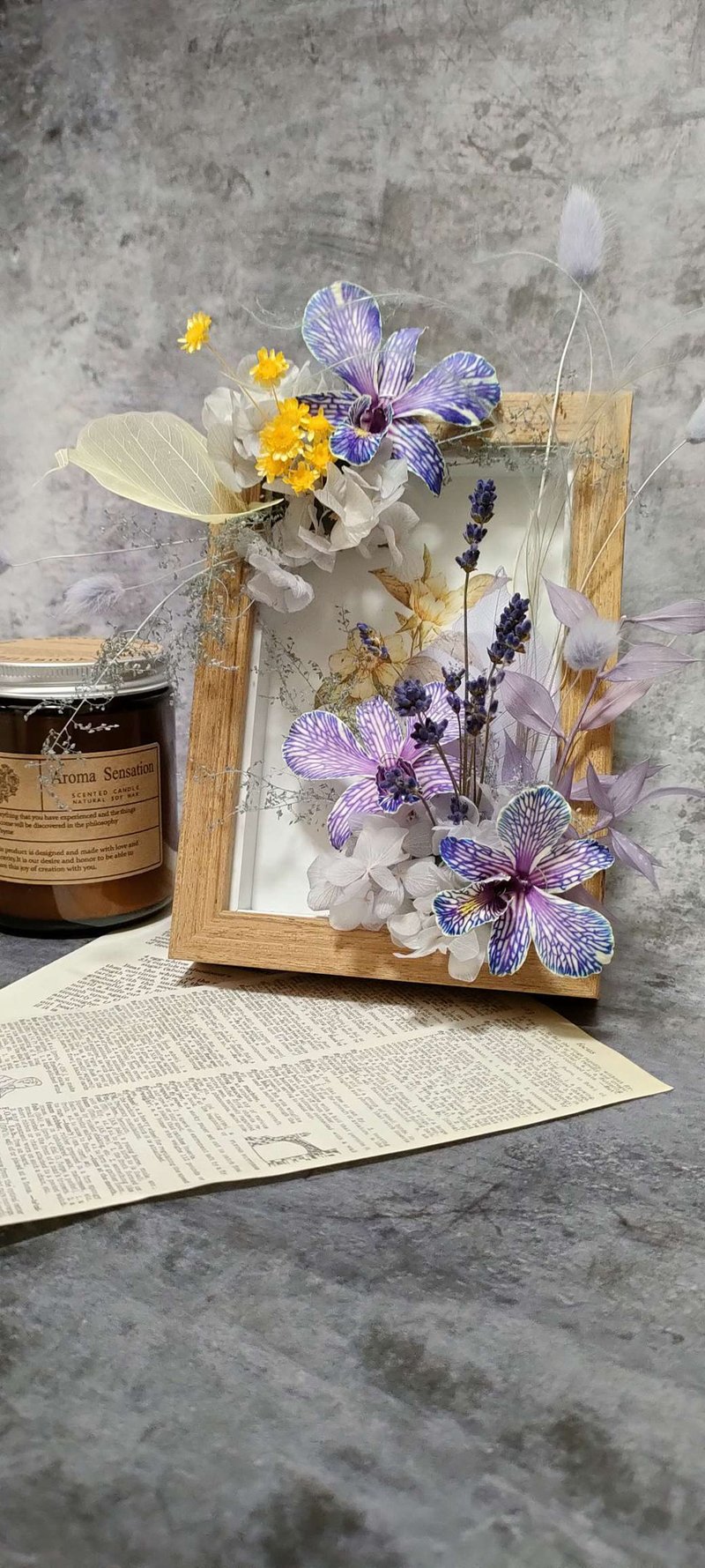 绮思艺想-干燥花石斛兰相框 - 干燥花/捧花 - 植物．花 多色