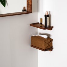 木岛BOKTO || 实木 || 免钉墙 不留痕凹槽层板 卫生纸层架 壁挂