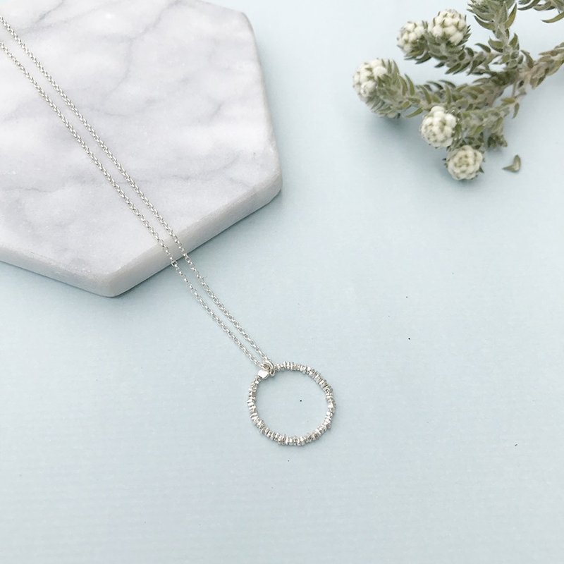 简约碎碎银环纯银项链 - 项链 - 其他金属 银色