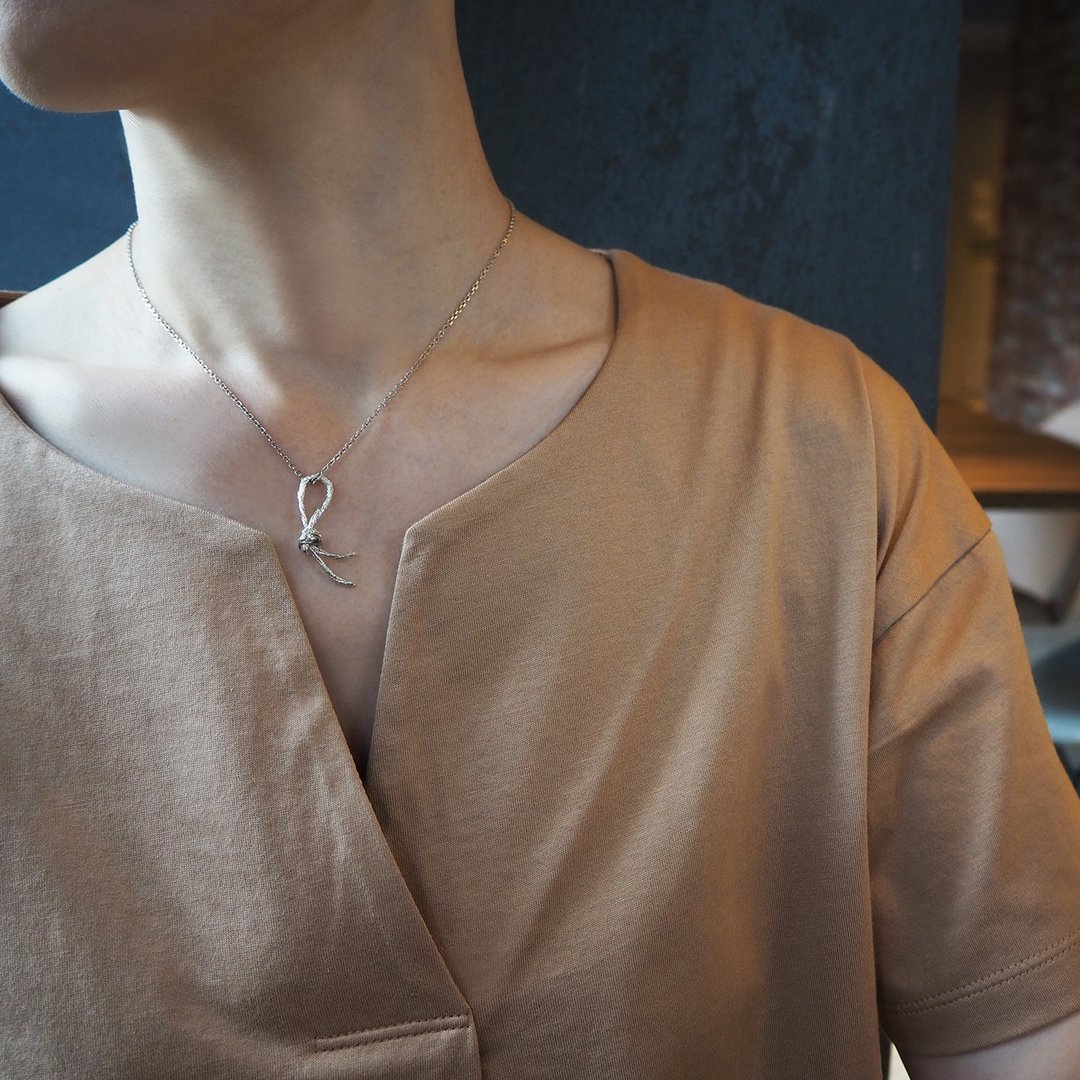 knot necklacce_结项链 - 项链 - 银 银色