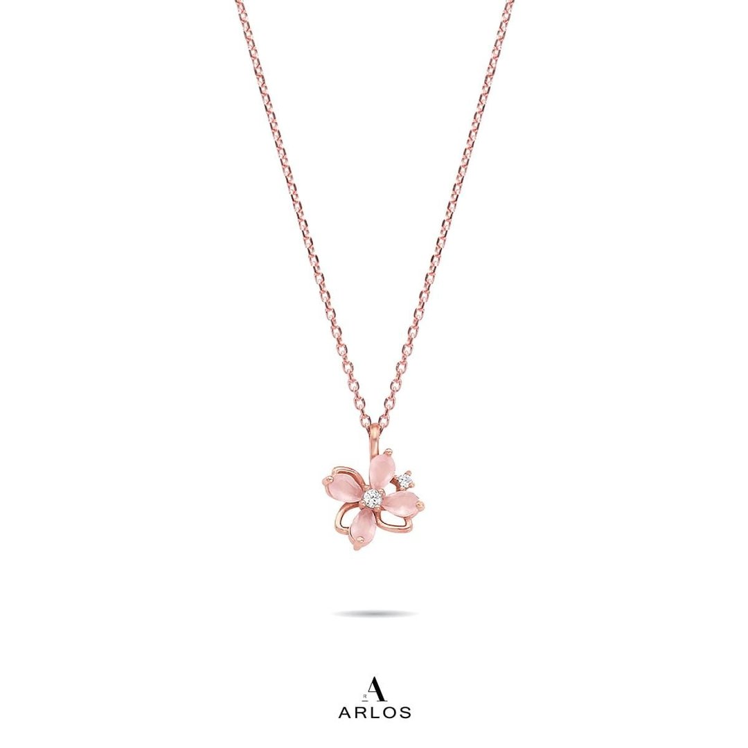 L'amour 浪漫樱花项链 - 项链 - 纯银 