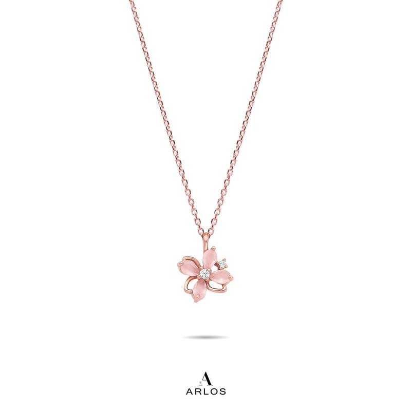 L'amour 浪漫樱花项链 - 项链 - 纯银 