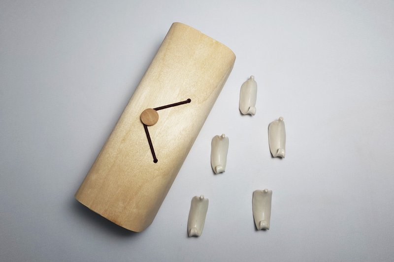 绝版陶瓷手作摆件组含盒 筷架茶枕茶置茶针架搁置架笔搁 白叶5入 - 筷子/筷架 - 陶 白色