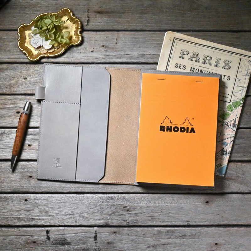 RHODIA 记事本套 16 尺寸 横开 皮革 A5 - 笔记本/手帐 - 真皮 黑色