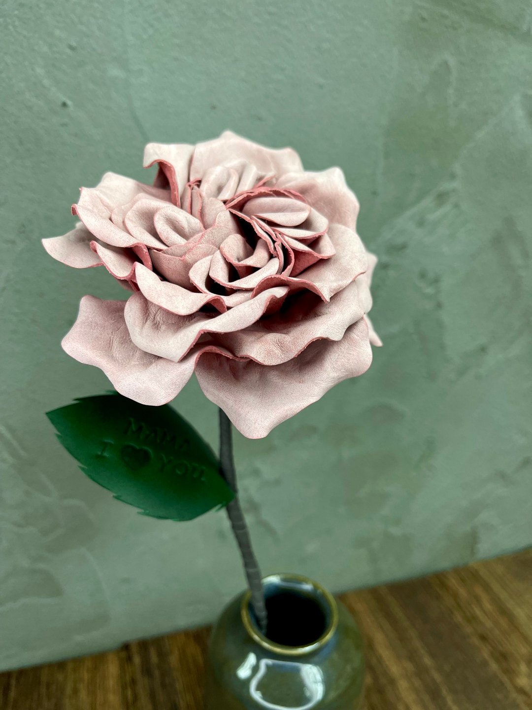 【定制化】皮革庭园玫瑰【花】单枝|花束 - 植栽/盆栽 - 真皮 粉红色