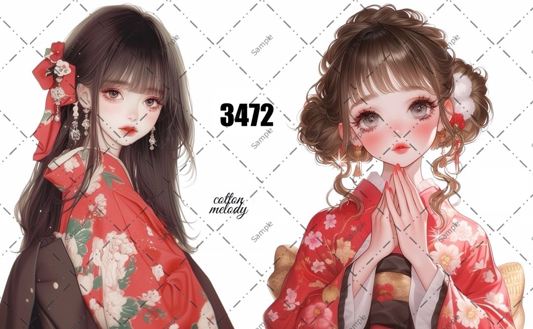 original sticker no.3472 人物贴纸 原创贴纸 原创人物贴纸 装饰贴纸 cotton melody - 贴纸 - 纸 