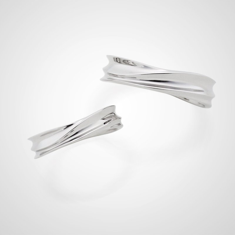 手工925纯银【绕 intertwine】结婚对戒.平价婚戒.情侣对戒 - 对戒 - 纯银 银色