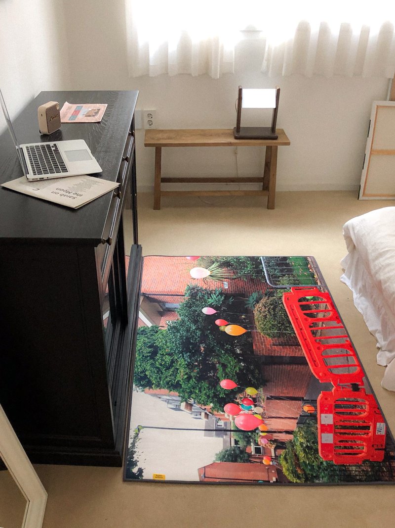 气球地毯 - 地垫/地毯 - 聚酯纤维 红色