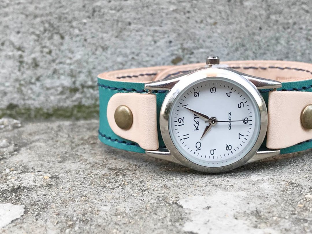 STITCH Bright blue stitch run watch that suits the summer sky Unisex OK SRW-TWW-NA - 女表 - 真皮 蓝色