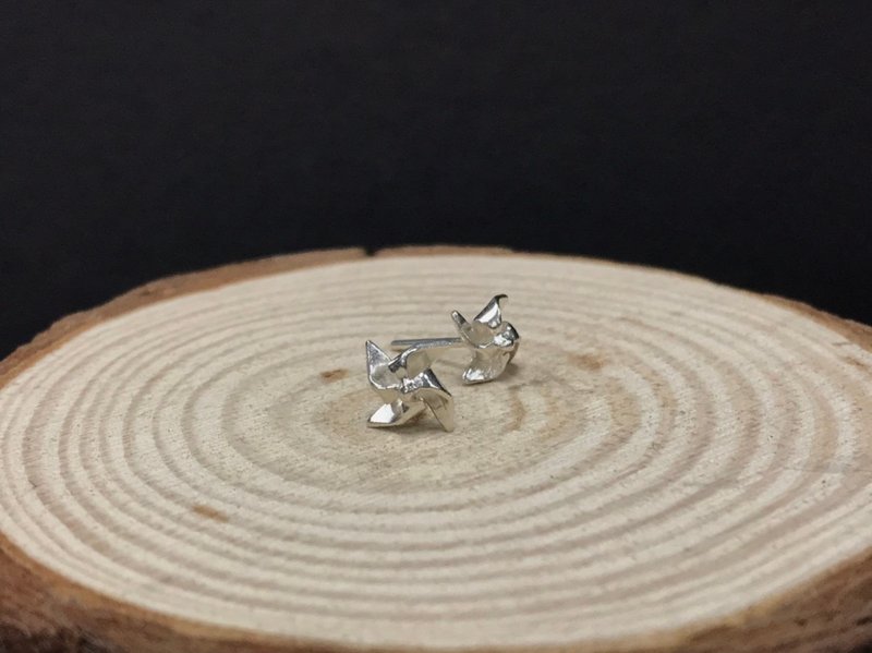 999纯银 风车耳环(可改夹) - 耳环/耳夹 - 纯银 银色