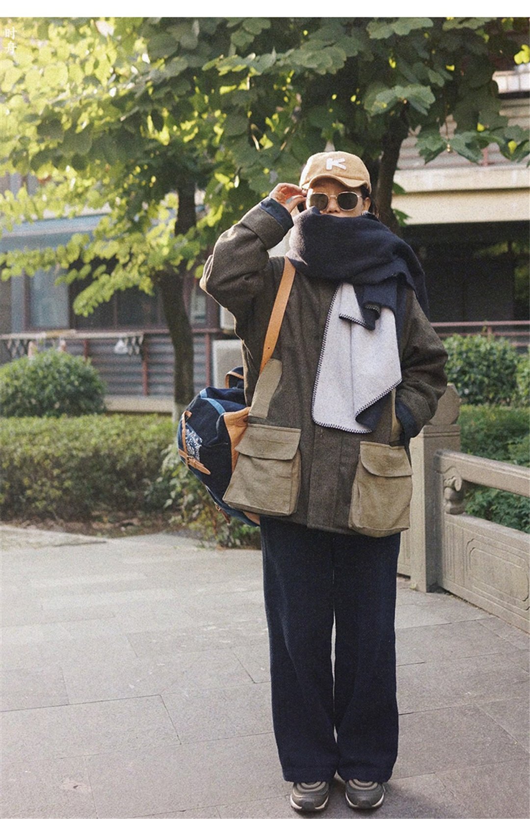 韓國進口綠人字魚骨編織羊毛面料 英倫戶外夾克 保暖棉衣 - 女装休闲/机能外套 - 棉．麻 绿色