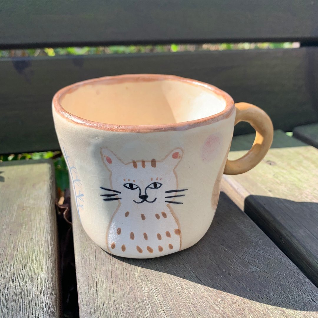 A Lu- 个性猫咪盆栽杯/置物杯/本作品非茶水杯/手做手绘/仅此一件 - 植栽/盆栽 - 陶 多色