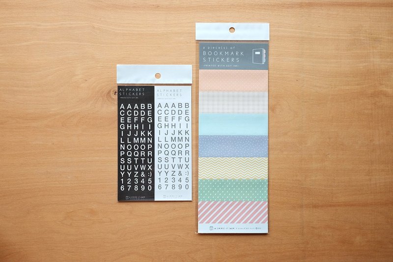 字母贴纸与书签贴纸套组 - 贴纸 - 其他材质 多色