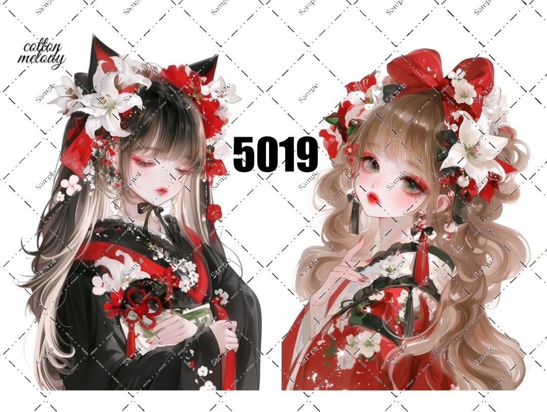 original sticker no.5019 人物贴纸 原创贴纸 原创人物贴纸 装饰贴纸 cotton melody - 贴纸 - 纸 