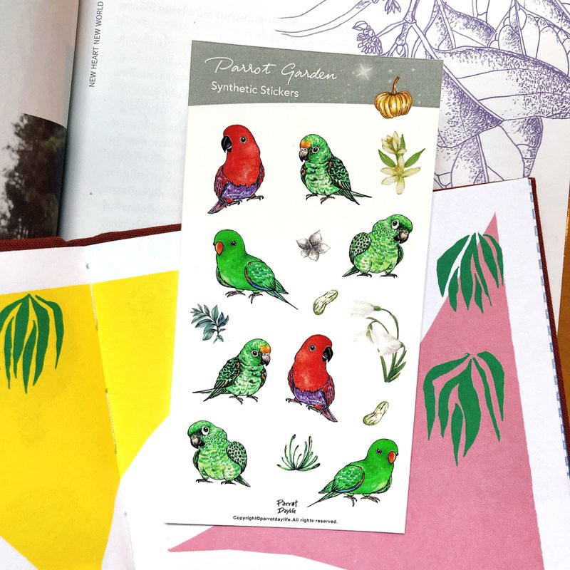 手帐贴纸 / 折衷贾丁鹦鹉手帐贴纸 - 贴纸 - 纸 
