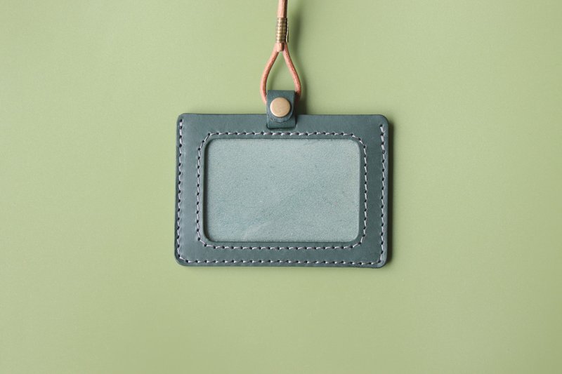 【已整合至新商品页】灰绿色横式|双层植鞣革识别证套|GOGORO卡套 - 证件套/卡套 - 真皮 绿色