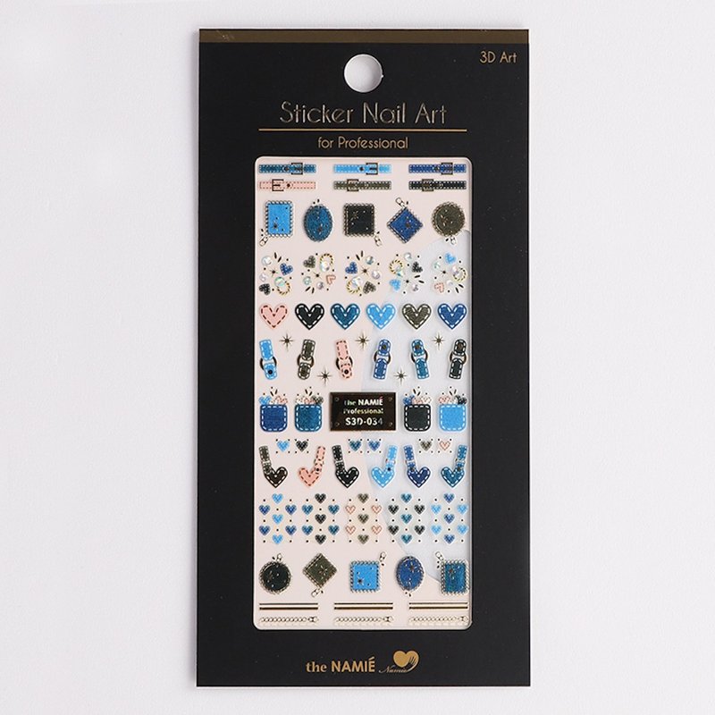 【专业用】美甲贴纸 3D Art 甜蜜丹宁【韩国制】 - 指甲油/指甲贴 - 纸 金色
