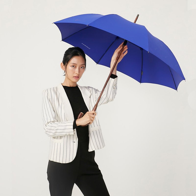 WOODEN 经典威登木直伞 - 深邃蓝 - 雨伞/雨衣 - 聚酯纤维 蓝色