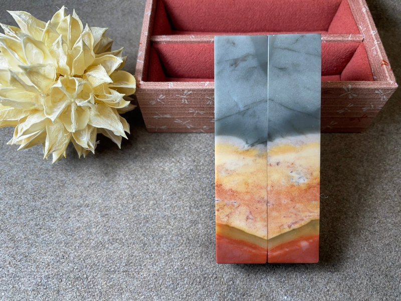 【日好手工刻印・情人结婚对章】老挝石 W250301 - 印章/印台 - 石头 多色