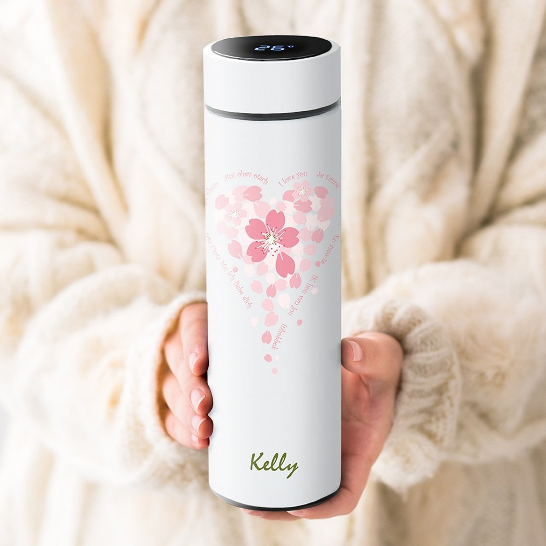 【客制化礼品】智能温度保温杯 - 樱花/玫瑰/语录 女生礼盒 生日礼 - 保温瓶/保温杯 - 不锈钢 多色
